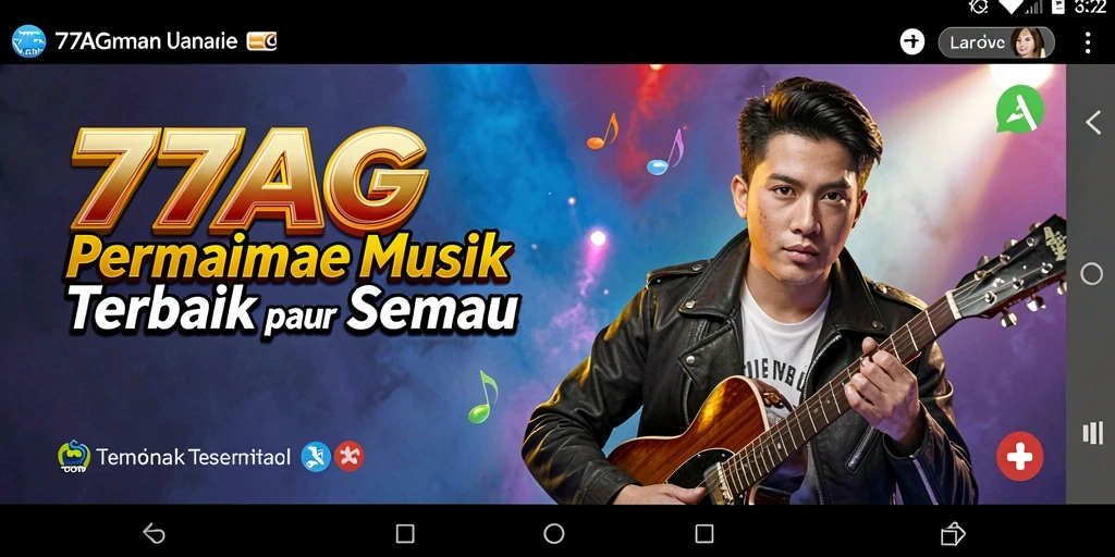 Tampilan gameplay menarik dari 77AG yang menampilkan pemain menikmati musik.