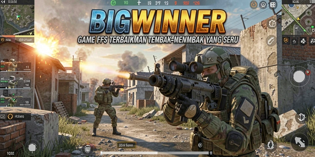 Tampilan gameplay seru BIGWINNER dengan aksi tembak-menembak yang intens.
