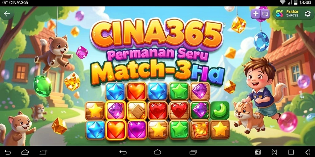 Gameplay seru CINA365 dengan tantangan Match-3.