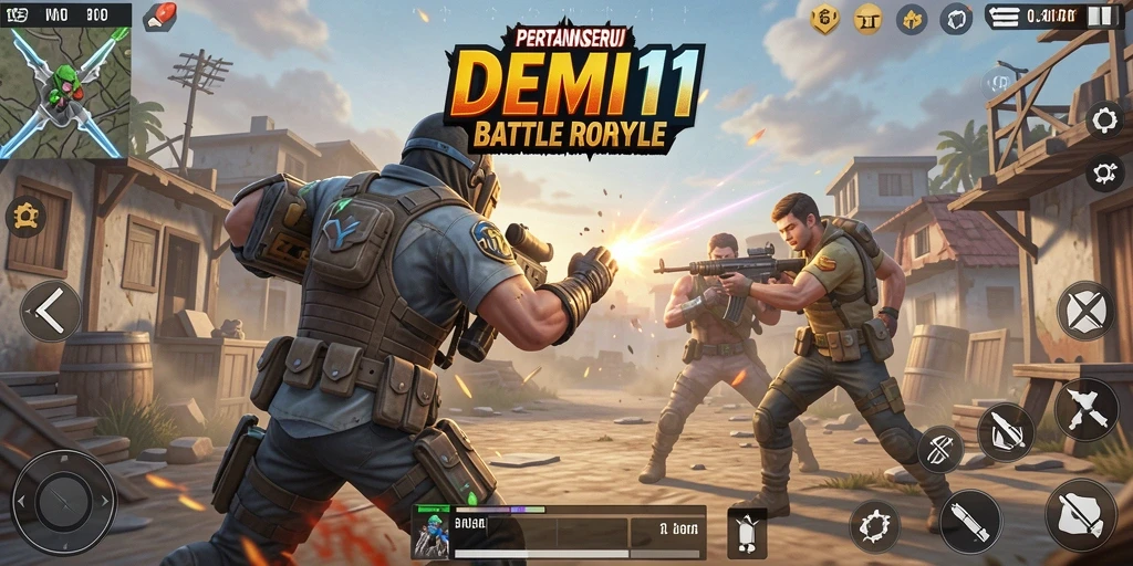 Tangkapan layar menarik dari gameplay intens di DEMI11 Battle Royale.