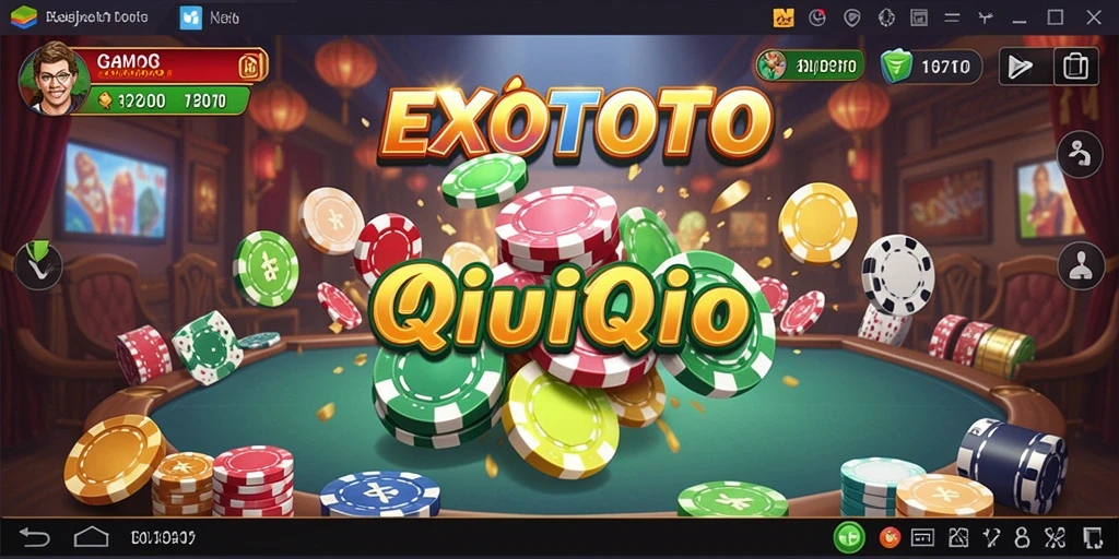 Screenshot gameplay QiuQiu dari EXOTOTO yang menampilkan aksi seru.