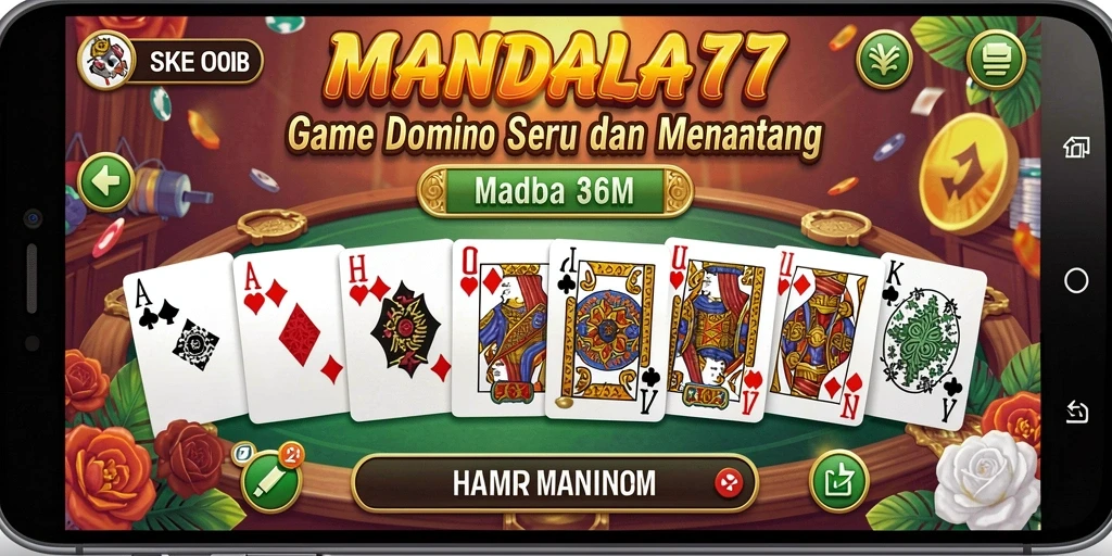 Screenshot gameplay MANDALA77 yang menampilkan serunya permainan Domino.