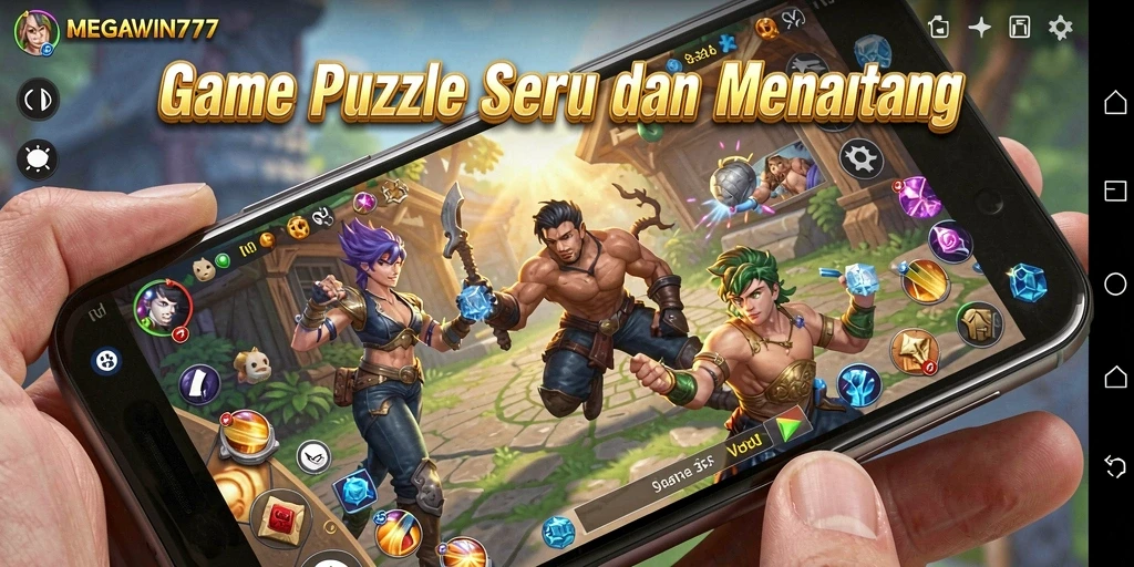 Tampilan gameplay seru dari MEGAWIN777 dengan berbagai tantangan puzzle.