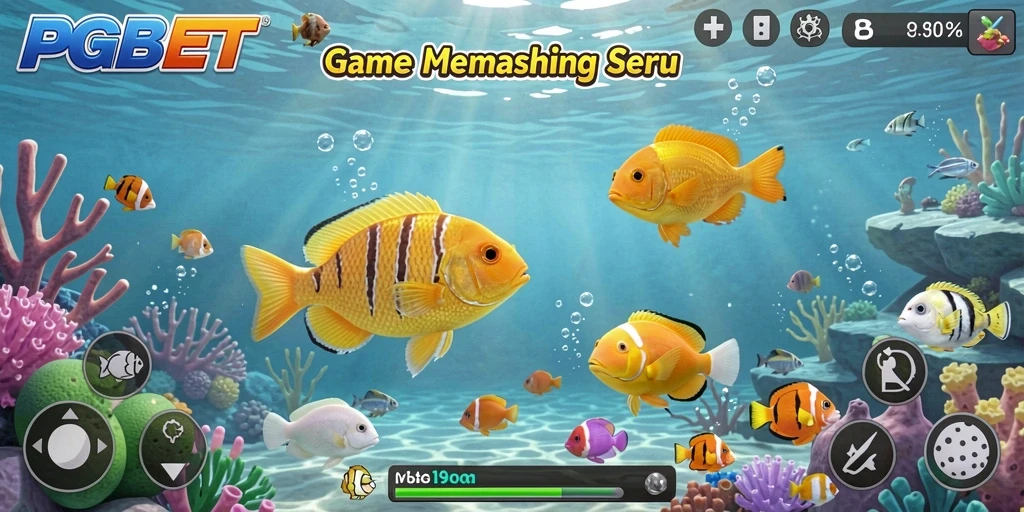 Tampilan gameplay PGBET saat menangkap ikan besar di lautan.