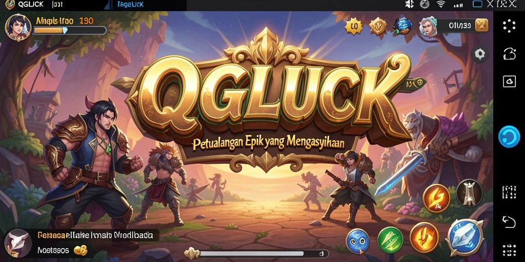 Tampilan gameplay QGLUCK dengan aksi penuh petualangan.
