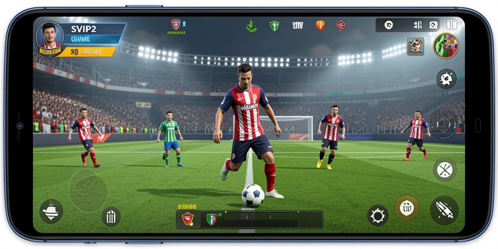 Tampilan menarik dari gameplay SVIP2 yang menampilkan aksi sepak bola.